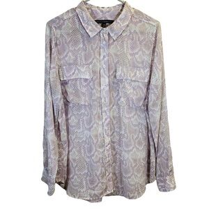Chico's Sheer Pastel Paisley Women's High-Low Top Blouse, Size Chico's 3 XL